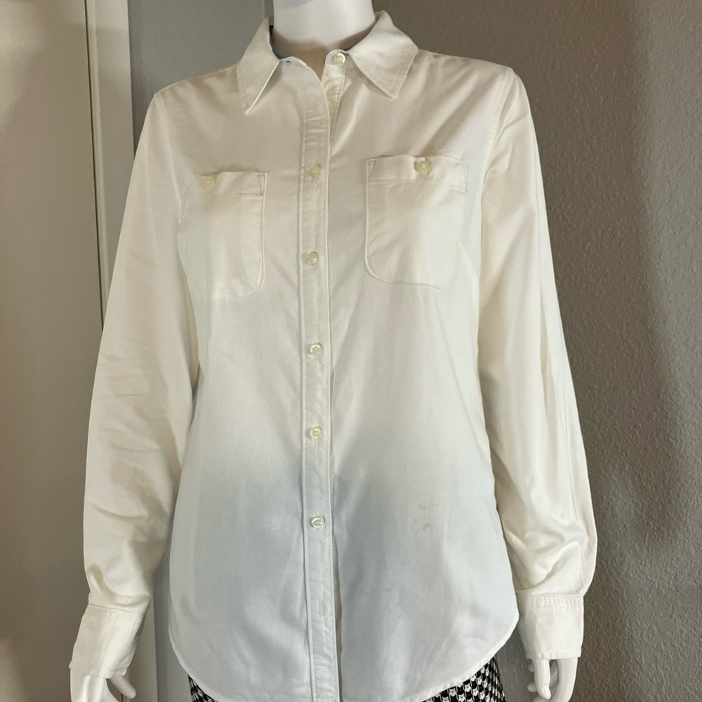 St. John's Bay Cream Button-Down Shirt